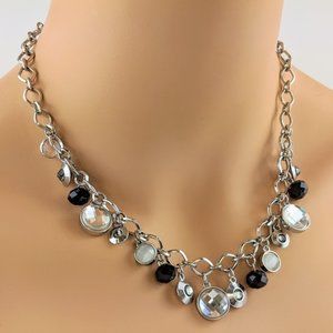 WHBM  Bezel Crystal Bead Necklace
